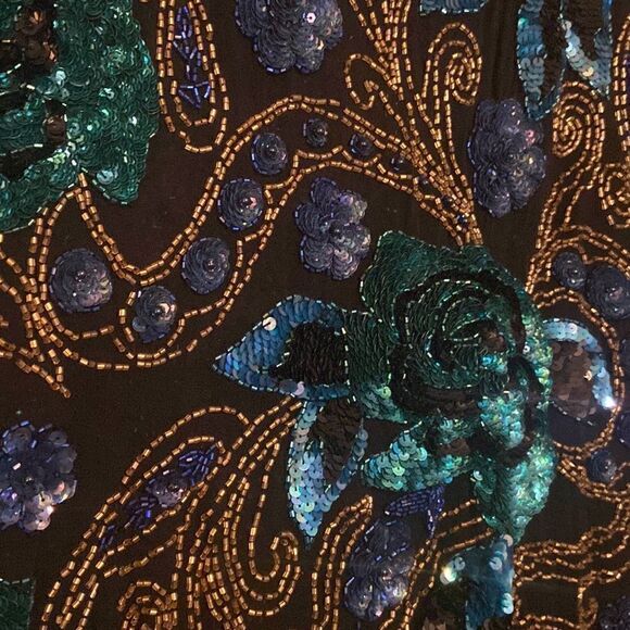 VINTAGE Silk Beaded Evening Top Blouse NiteLine Size 10 - Picture 2 of 10